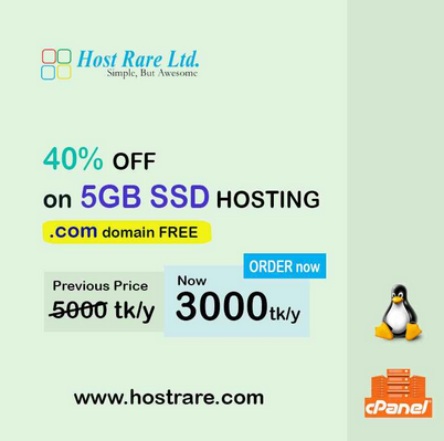 Buy 5 GB SSD cPanel Hosting at 3000 Taka per Year  at cheap price